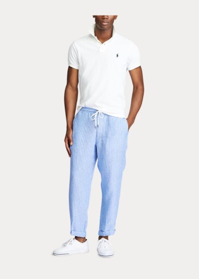 Men's Polo Ralph Lauren Relaxed Fit Striped Linen Pants | 132976VGH